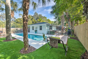 Mid-Mod Coastal Home with Pool 1 Mi to Beach
